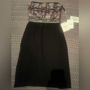 VALENTINO beaded top black bottom built in buateia dress size 2 NWT Gorgeous